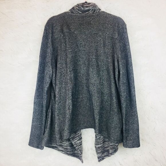 Lucky Brand Gray Sweater Mixed Waterfall Cardigan Womens XL - Picture 7 of 8